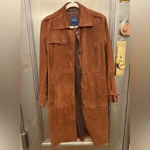 Brooks Brothers Brown Suede Trench Jacket